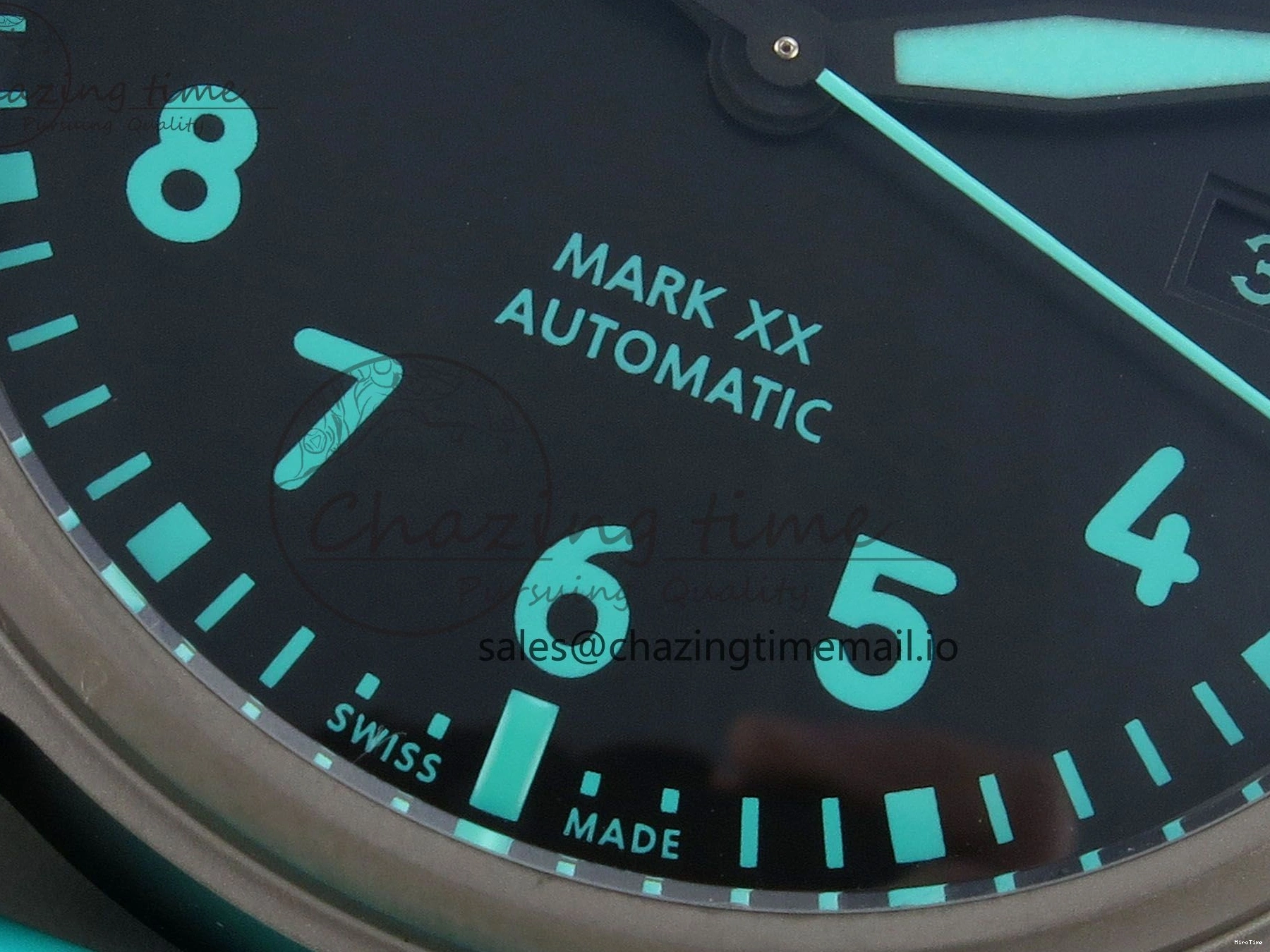 MIROTIME 0419 Pilot Mark XX BLSF 1:1 Best Edition Black Blue Dial on Blue Rubber Strap MIYOTA Sleek 6989